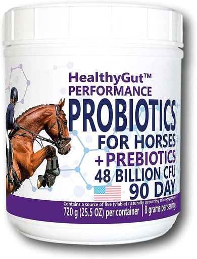 [BRSWKHYPAIHBQCDE] HealthyGut™ Probiotics for Horses Dietary Supplement, All-Natural Digestive System Performance Formula (90 Days)