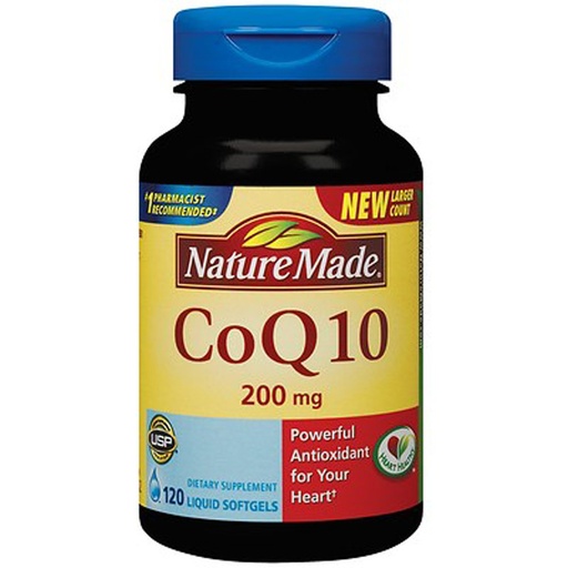[BRSWIZQEOQJR2GQ7] Nature Made CoQ10 Naturally Orange 200 mg - Dietary Supplement 120 Softgels