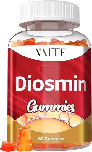 [BRSRAEIOBAAWKFDV] VAITE Diosmin 1000mg - Suplementos de soporte para Veinas de Varicose - Suplemento de salud Legislativo Fórmula Optimizador Venoso, Citrus Bioflavonoids, Ayuda a Circulación para Legislaciones, Chews Gummy, 60 Gummies Vegan