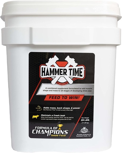 [BRSRMYICBAIQ43A3] Hammer Time Nutritional Supplement for Show Pigs, 25 lb Bucket