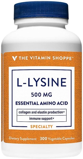 [BRSWIYTYOEDRMCTY] The Vitamin Shoppe L-Lysine 500MG Once Daily (300 Capsules)