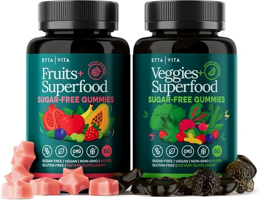 [BRSROZD6AAIGM2DF] Todos los días Debloat " Detox Frutas y verduras sin azúcar Gummies - Apoyo energético con fruta de superalimentos y suplemento vegetal (120 Chews) sin crueldad, vegano, libre de gluten, fruta y vitamina vegetal