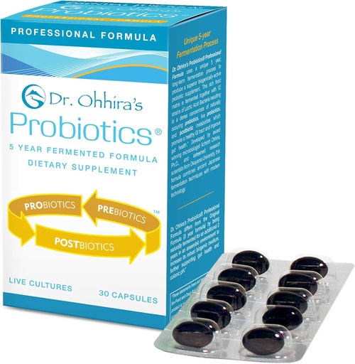 [BRSWIYYMAAIROEDG] Dr. Ohhira’s Probiotics Professional Formula with 5 Year Fermented Prebiotics, Live Active Probiotics and The only Product with Postbiotic Metabolites, 30 Capsules
