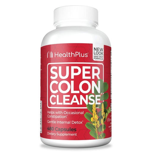 [BRSWIFQQCQIQGCTE] Health Plus Super Colon Cleanse: 10-Day Cleanse -Detox | 12 Cleanses, 480 Count (Package may vary)
