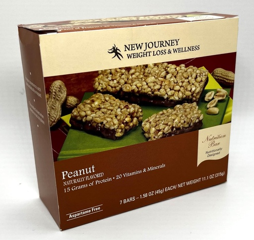 [BRSRMBACDMCB4CLB] Peanut Bar - New Journey Weight Loss & Wellness - High Protein Meal Replacement Nutrition Bar (7 bars/box)