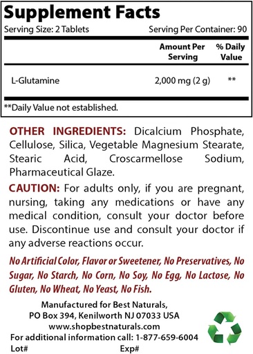 [BRSRMBD5OQCAI3IV] Кращий Naturals L-Glutamine 1000mg & Magnesium Оксид 500 мг