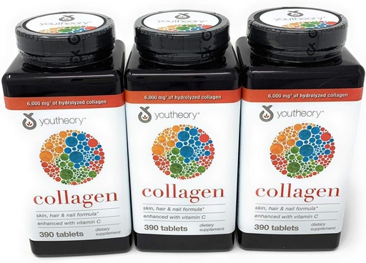 [BRSWGEAHOF4A4FLU] Youtheory Collagen Advanced Formula Tablets - 390 ct (3 Pack for Total of 1170 Tablets)