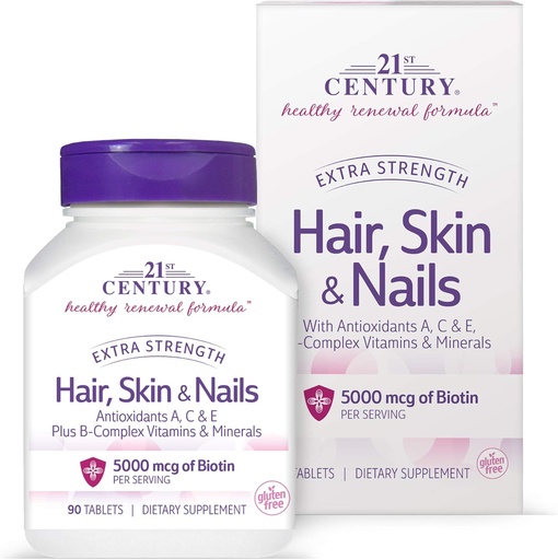 [BRSWIBA4O57QIDDI] 21st Century Hair, Skin and Nails Extra Strength Tablets, 90 count (27847)