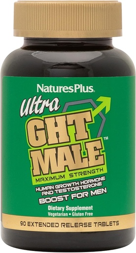 [BRSWKELQPN5RGFYZ] NaturesPlus Ultra GHT Male - 90 Extended Release Tablets - Maximum Strength Natural Human Growth Hormone Boost - Gluten Free - 30 Servings