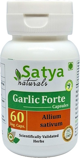 [BRSRA2Q7OECRY3LK] Garlic Forte Capsule 500 mg. 60 Veg. Capsule | Lahsan (Allium Sativum) Extract Capsules for Men and Women | Ayurvedic Herbal Supplement/Remedies | 10:1 Forte (1 Bottle of 60 Capsules)