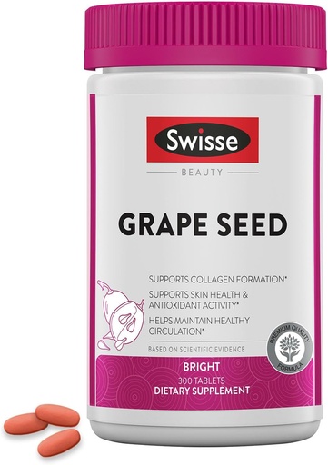 [BRSWEC34OV5BYF32] Swisse Grape Capsules d'extrait de graines de raisin Antioxydant supplément à base de plantes