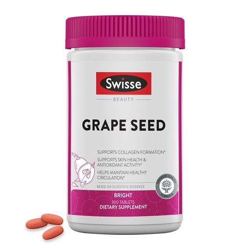 [BRSWEC34OV5BYF32] Swisse Grape Seed Extract Capsules | Grapeseed Extract Antioxidant Supplement |with Vitamin C for Skin & Collagen Support | 5 Month Supply