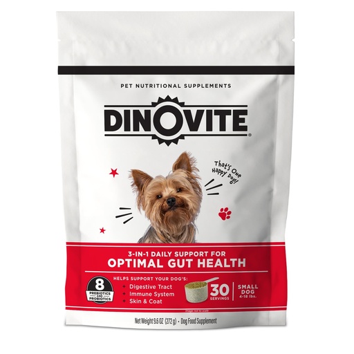 [BRSROGQCOAFBQCLF] Dinovite Probiotics for Small Dogs, Probiotic Food Topper, 30 Servings | Probiotic Powder Food Topper, Omega-3 Fatty Acids, Digestive Health Support, Skin & Coat Health, For Small Dogs 1-18 lb