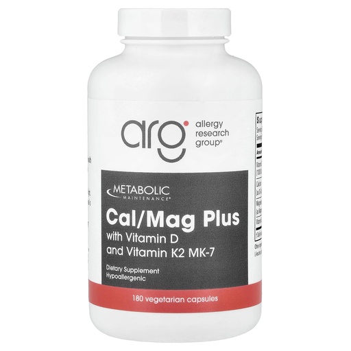 [BRSWIYAOAZYWEHQV] Metabolic Maintenance Cal/Mag Plus with Vitamin D3 & K2 MK-7-2:1 Calcium Magnesium Citrate Formula - Supports Bone Strength & Calcium Utilization - High Absorption - 60 Servings - 180 Capsules