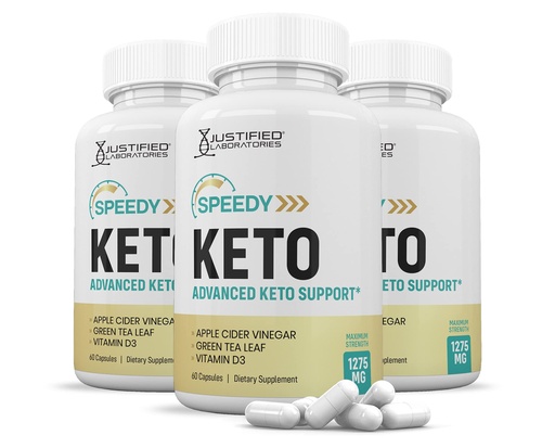 [BRSROZAEDMNAK3LO] Justified Laboratories (3 Pack) Speedy Keto ACV Pills 1275MG Formulated with Apple Cider Vinegar Keto Support Blend Alternative to Gummies 180 Capsules