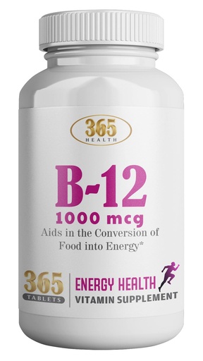 [BRSW2FQ5PMMRYHTO] 365 Health by HEALTHLIFE Vitamin B12 1000mcg Tablets, Support Energy Conversion, Dietary Supplement for Energy Metabolism Support, 365 Day Supply