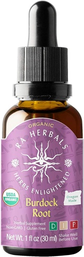 [BRSWGH3QOYHA42YY] Ra Herbals Organic Burdock Root Liquid Extract - Detox Support - 1 fl oz