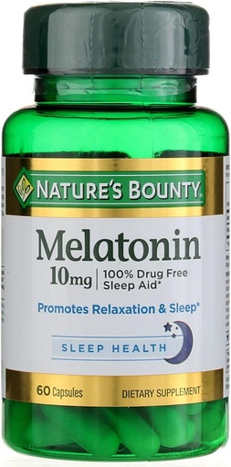 [BRSWKGYIBIAQMHDY] Nature's Bounty Melatonin 10mg Capsules 60 ea (Pack of 2)
