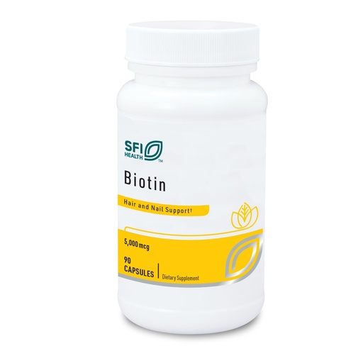 [BRSWIEY6OFYBM2YZ] Klaire Labs SFI Health 5000mcg Biotin Pills - High Potency Biotin Supplement - Vitamin Involved in Skin & Hair Nutrition - Corn-Free, Small, Easy-to-Swallow Hypoallergenic Pills (90 Caps)