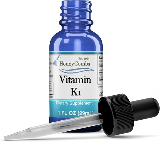 [BRSWIYTYBIOQCDL6] Vitamin K1 Liquid Drops - Made in USA - Natural High Potency Phylloquinone for Men, Women, Children, & Newborns Great for Dark Undereye Circles - Bulk Sizes Also Available