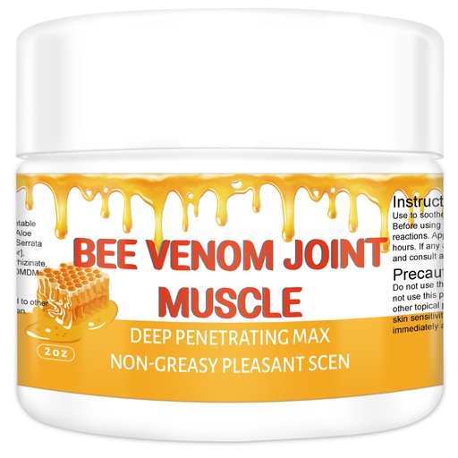 [BRSRAFQ5PN4A4DTU] Organic Bee Venom Therapy Serum, Professional Joint & Muscle & Bone Release Cream - 24 ore Soothing Effetto rilascio per schiena, collo, mano, piede, ginocchio, muscolo, spalla, Hip, Nerve