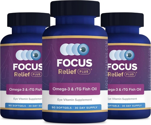 [BRSROEIROJYRGCDP] Focus Relief Plus Dry Eye Formula (270 ct. 90 Day Supply) Dry Eye Omega 3 Supplement - Dry Eye Relief Supplement - Omega 3 Fish Oil for Dry Eye