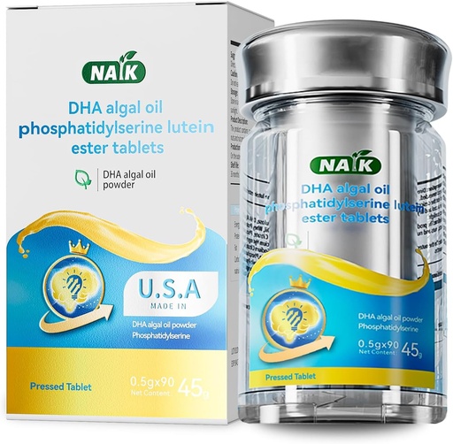 [BRSRAFQBO4PAYCQ7] NAIK United States DHA algal Oil nervonic Acid phosphatidylserine tonifies Brain Improves Memory Omega-3 Brain Gold Student Teen Adult high School Student Child Study exam