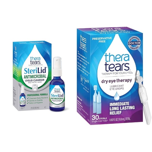 [BRSRAYYYBAPQEEQZ] TheraTears SteriLid Eyelid Cleanser and Dry Eye Therapy Lubricant Eye Drops Bundle, 2 fl oz and 30 Vials