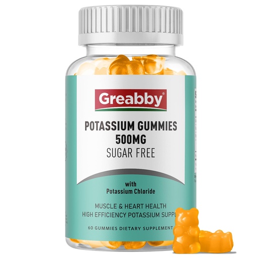 [BRSROBIFBMOWAA3O] Potassium Chloride for Adults, Potassium Gummies Supplement, 60 Servings | Sugar-Free Potassium Supplement, Muscle Relief & Heart Health for Women Men, Electrolyte Balance, Efficient Potassium Supply