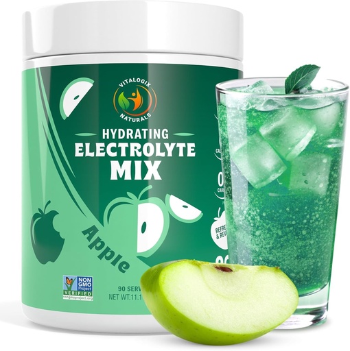 [BRSWGCAYAUIBMYDB] Electrolyte Powder – Zero Sugar Crisp Apple Hydration Mix | 90 Servings | Keto, Vegan, Gluten-Free | Natural Electrolytes for Muscle Recovery, Energy & Cramp Support | for Women, Runners, Athletes