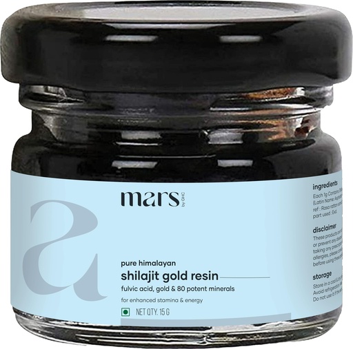 [BRSRA2YNAVYWAAA6] Mars Himalayan Shilajit Gold Resin – Organically Extracted from High-Altitude Himalayas | Supports Natural Energy, Vitality & Wellness | 15g - Pack of 1