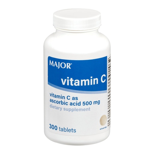 [BRSWK234BUGRYEI5] MAJOR Vitamin C-500 mg Ascorbic Acid - New Formula - Vitamin C Tablets - Dietary Supplement - 300 Count (1 Pack)