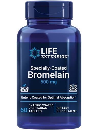 [BRSWIY3RAYFWMETC] Life Extension Specially-Coated Bromelain, Pineapple Extract, Joint Health, Joint Comfort, Vegetarian, Gluten-Free, Non-GMO, 500 mg, 60 enteric-Coated Tablets