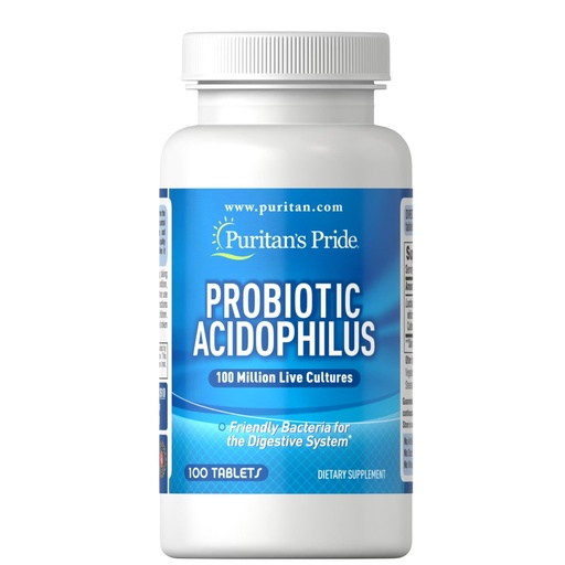 [BRSWIYL7CV7BSETK] Puritan's Pride Probiotic Acidophilus Tablets, White, 100 Count