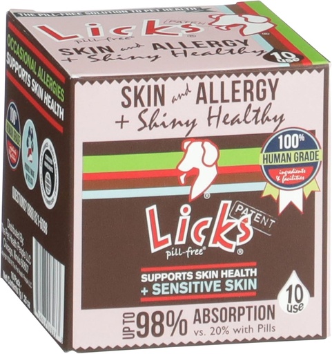 [BRSWIHTQO54WK3LK] Licks - Skin & Allergy for Dogs - LiquiPaks - 10 Use
