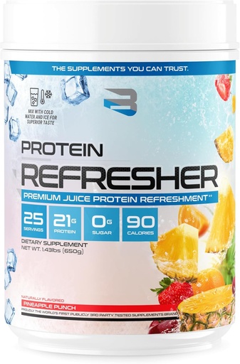 [BRSRAHA5BYGRU2TV] Believe Supplements Protein Refresher (25 Servings) - Revolutionary Juice-Type Whey Protein Powder for Fitness, Bodybuilding, Gym, or for Bigger Protein Intake (25 Scoops, Pineapple Punch)