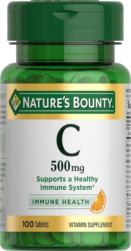 [BRSWIZDYAQCQM3DC] Natura's Bounty Vitamina C tablete, Suplimentul de vitamine, Sprijină un sistem imunitar sănătos, 500mg, 100 Conte