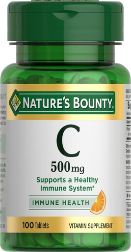 [BRSWIZDYAQCQM3DC] Nature's Bounty Vitamin C Tablets, Vitamin Supplement, Supports a Healthy Immune System, 500mg, 100 Count