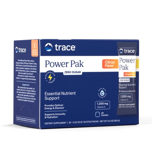 [BRSWYZA6CNYB4GTU] Trace Minerals Power Pak Multivitamin and Multimineral Packets - Electrolyte Support - 1200 mg Vitamin C Plus 70+ Trace Minerals - Sugar Free - Citrus Flavor - 30 Packets