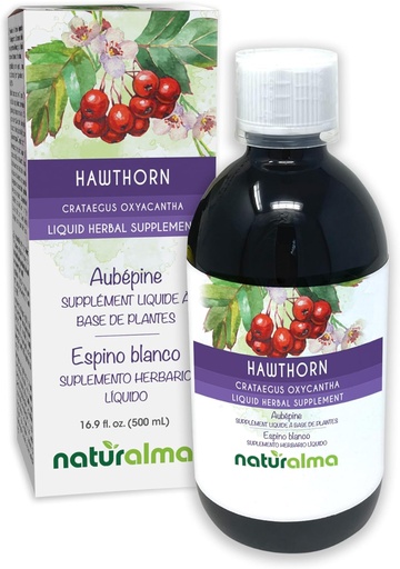 [BRSROBIZB4IQODLP] Naturalma Hawthorn (Crataegus oxyacantha) Leaf and Flower Alcohol-Free Tincture - 16.9 fl oz Liquid Extract in Drops - Herbal Supplement - Vegan