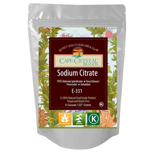 [BRSWGGQFCUMGOGTJ] Sodium Citrate 100% Food Grade | Prevents Early Gellation in Spherification - Kosher Certified ( 8 Oz)