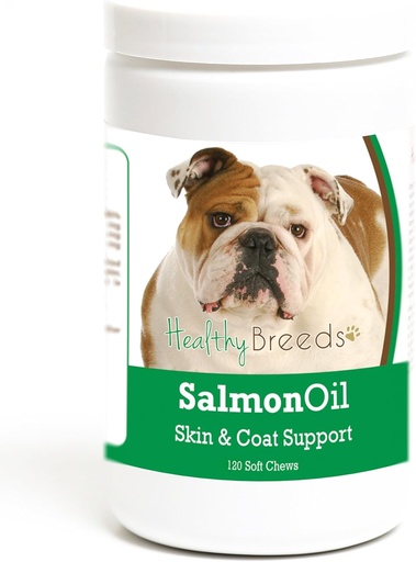 [BRSWGEICDMNQ22TB] Healthy Breeds Bulldog Salmon Oil Soft Chews 120 Count