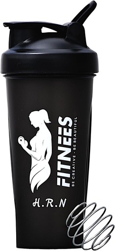 [BRSROCYDAUBQGYA6] H.R.N 20 Ounce Protein Shaker Bottle For Women, Protein Shaker Bottle, Shaker Bottle Perfect For Pre And Post Workout, Shaker Cup For Protein Drink, Cocktail Shaker Cup | [BLACK].