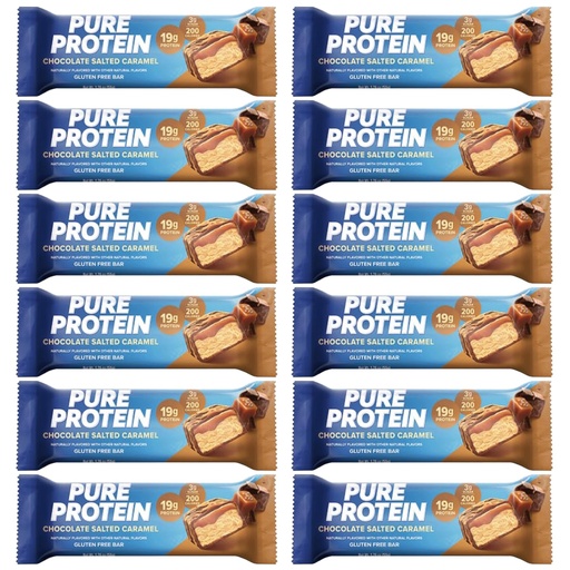 [BRSROAL7A56BQ3Y4] Pure Protein Bars, High Protein, Nutritious Snacks to Support Energy 1.75 oz Low Sugar, Gluten Free 12 Count Salted Chocolate Caramel