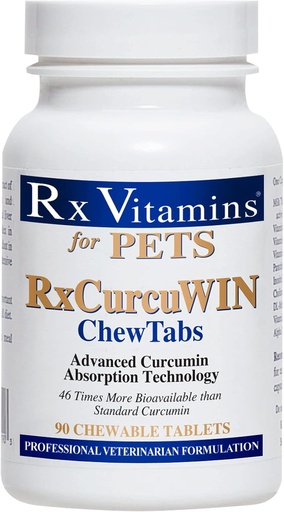 [BRSWGEIYO57RAF35] Rx Vitamins CurcuWIN Curcumin for Pets - Cat Immune Support - Dog Digestive Support - 90 ct