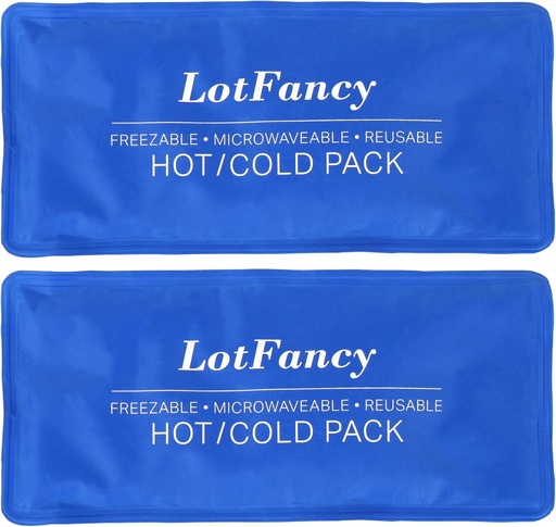 [BRSWKYIPCQIRQFLC] LotFancy Ice Pack dla urazów, Pack of 2, FSA HSA Kwalifikujące, wielokrotnego użytku Hot Cold Pack do terapii, chłodzenia lub ogrzewania Pad do pierwszej pomocy, Ramię pleców głowy szyi Ratunku, 11 x 5 Inches