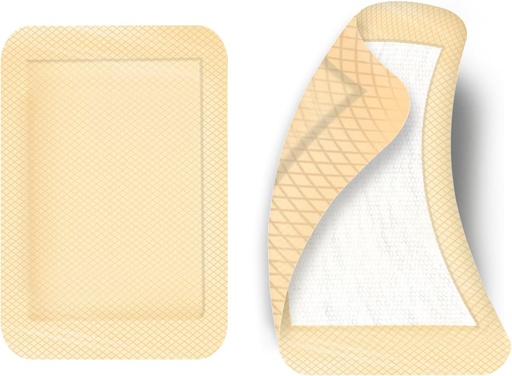 [BRSRA2TQDMIBGELU] 50pcs Large Adhesive Bandages 4 x 3 Inches Elastic Adhesive Wound Dressing Bandage Large Wound First Aid Bandages, Skin Color