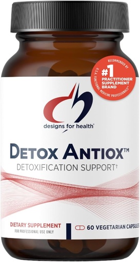 [BRSWIYL6CQGQG2L6] Designs for Health Detox Antiox - Soutien du foie + detoxification Supplément antioxydant avec extrait curcuma (Curcumine), Thé vert, Graines de raisin, Vitamines + Minéraux - Soutien immunitaire (60 Capsules)