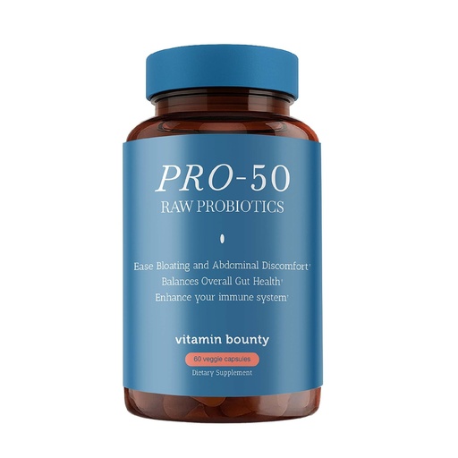 [BRSWKFYQO4IWYDTC] Vitamin Bounty Pro-50 - Probiotics for Women & Men - 50 Billion CFU - 13 Strains Probiotic + Prebiotic - Probiotics for Digestive Health - Delayed Release Capsules - 60 Count