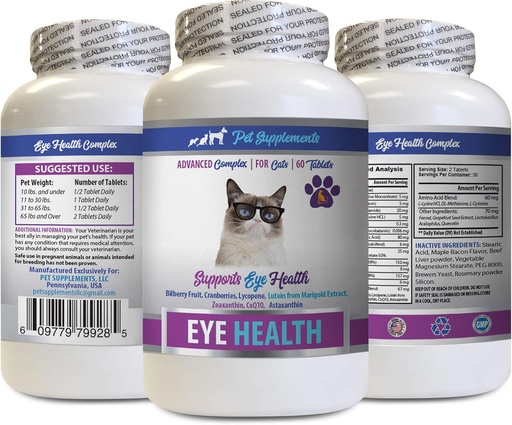 [BRSWGHD7AQBQE3QY] cat Eye Vitamins - Cats Eye Health Complex - Advanced Formula for Eye Sight - Immune Boost - cat astaxanthin - 1 Bottle (60 Tablets)